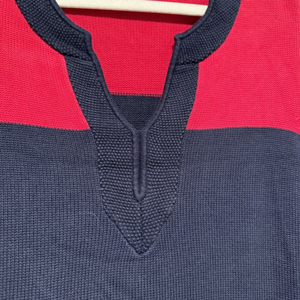 Charter Club Cotton Tunic Sweater Red Pink Navy Blue Colorblock Plus Size 2X - Picture 3 of 5